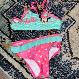 Disney Minnie  Mouse 2 piece swim suit. 12 mo. VGUC.
